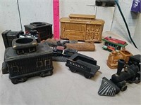 Collectible trolley cars and trains