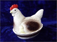 Vintage Ceramic Hen on a Nest