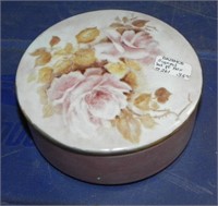 Vtg Hand Painted Signed Powder Box