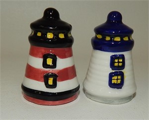 Miniature Red & Blue Lighthouses