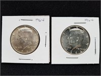 2 - 1964 Kennedy Silver Halves