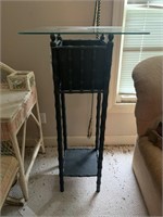 Metal Plant stand with glass top - base is black