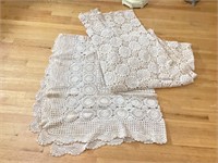 2 crocheted table cloths will need cleaning