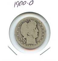 1900-O Barber Silver Quarter