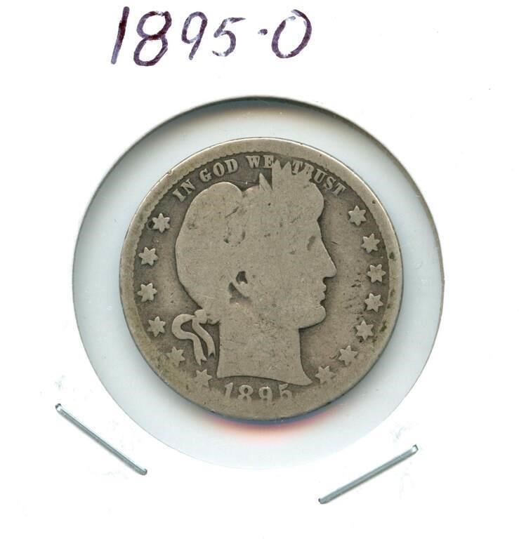 1895-O Barber Silver Quarter