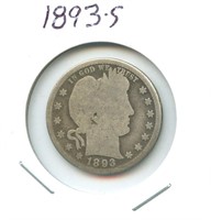 1893-S Barber Silver Quarter