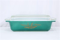 RARE Pyrex Promo "Green Wheat" SS Lidded Casserole