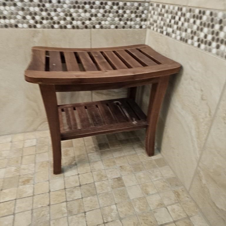 Teak Wood Indoor / Outdoor Shower Bench Seat