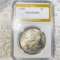 1890 Morgan Silver Dollar PGA - MS 64 PL