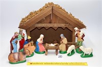 Vintage paper mache nativity made in West Germany