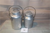 2 EARLY ALUMINUM CREAM CANS - 1 IS MARKED VIKO