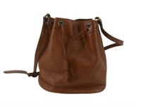 Burberry Brown Leather Drawstring Shoulder Bag