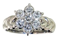 Platinum 1.00 ct Brilliant Natural Diamond Ring