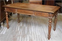 Henri II Style Oak Writing Table.