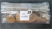 Bag of 50 Misc Date Wheat Cents we5028