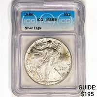 1986 American Silver Eagle ICG MS69