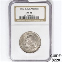 1936 Cleveland Half Dollar NGC MS65