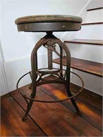 Early 20th C. Industrial Adjustable Shop Stool