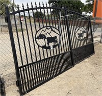 Set of 14' Black Wrought Iron Decorative Gates