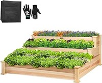 VIVOSUN 3-Tier Wood Raised Garden Bed