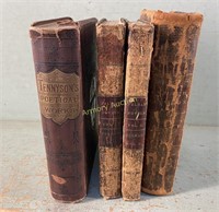 4 ANTIQUE LEATHER BOUND BOOKS -