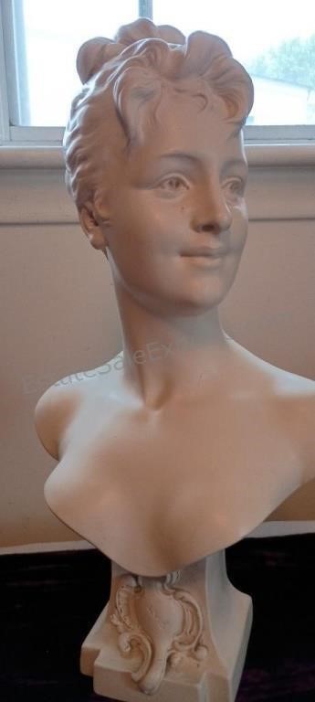 Chalkware Female Bust Tine do by Esco Products