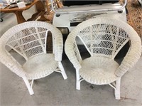 Pair of wicker chairs