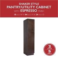 18x84x24 Espresso Shaker 2-Door Pantry Cabinet