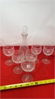 Princess House Decanter and wine glasses