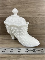 Fenton Covered Shoe Candy Box