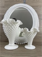 Fenton Vases & Mirror