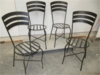 4 SOLID HAND CRAFTED HEAVY METAL CHAIRS