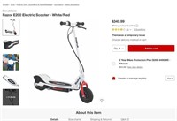 B3709  Razor E200 Electric Scooter - White/Red