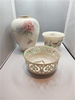 Lenox Vase, Cache Pot, Tracery Brittany Bowl &