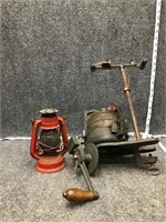 Old Lantern And Metal Tool