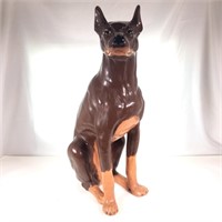 Ceramic Doberman Pincher Dog 27" Tall