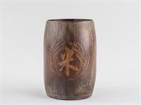 Chinese Bamboo Carved Brush Pot with Poetry