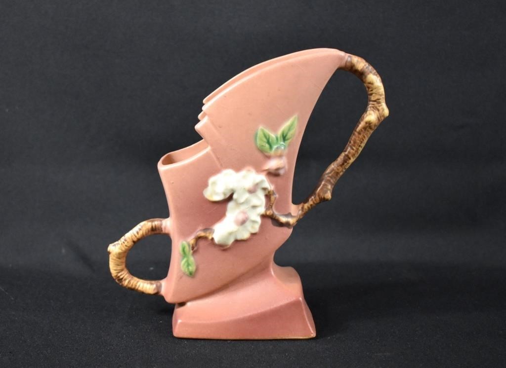 ROSEVILLE POTTERY Pink Apple Blossom Vase
