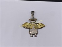 STERLING SILVER TWO-TONE ANGEL PENDANT