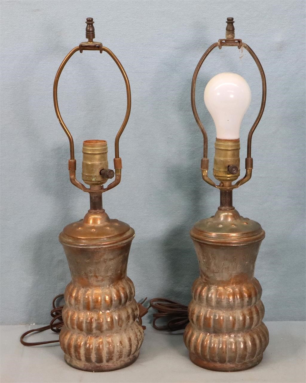 Pr. Middle-Eastern Copper Lamps