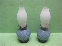 Two Matching 12" Kaadan Oil Lamps