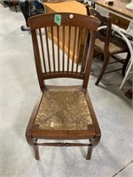 Side Chair With Woven Seat (see Pictures For