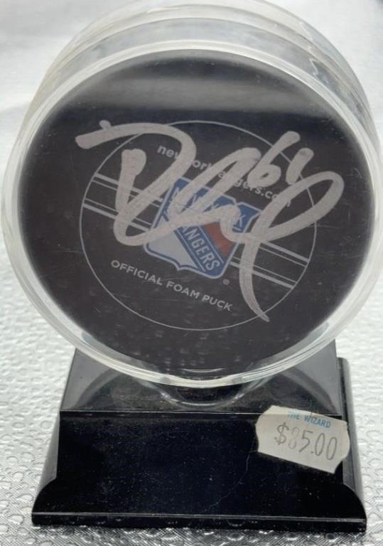 NY Rangers Autographed foam puck