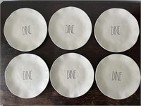 6 Rae Dunn Dine Ceramic Plates by