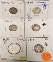 279 - LOT OF 6 COLLECTIBLE COINS (183)