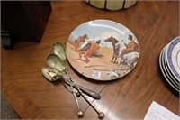 Remington Collector Plate & 4 SP Spoons