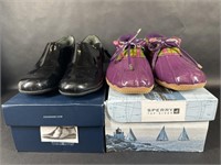 Sperry Purple Plaid, Cole Haan Black Rain Shoe