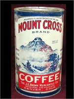 MT. CROSS COFFEE CAN J.S. BROWN MERCANTIL CO.