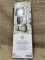 garment rack with storage bins