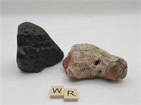 2 PIECES OF STONE ONE MAY BE SPACE ROCK